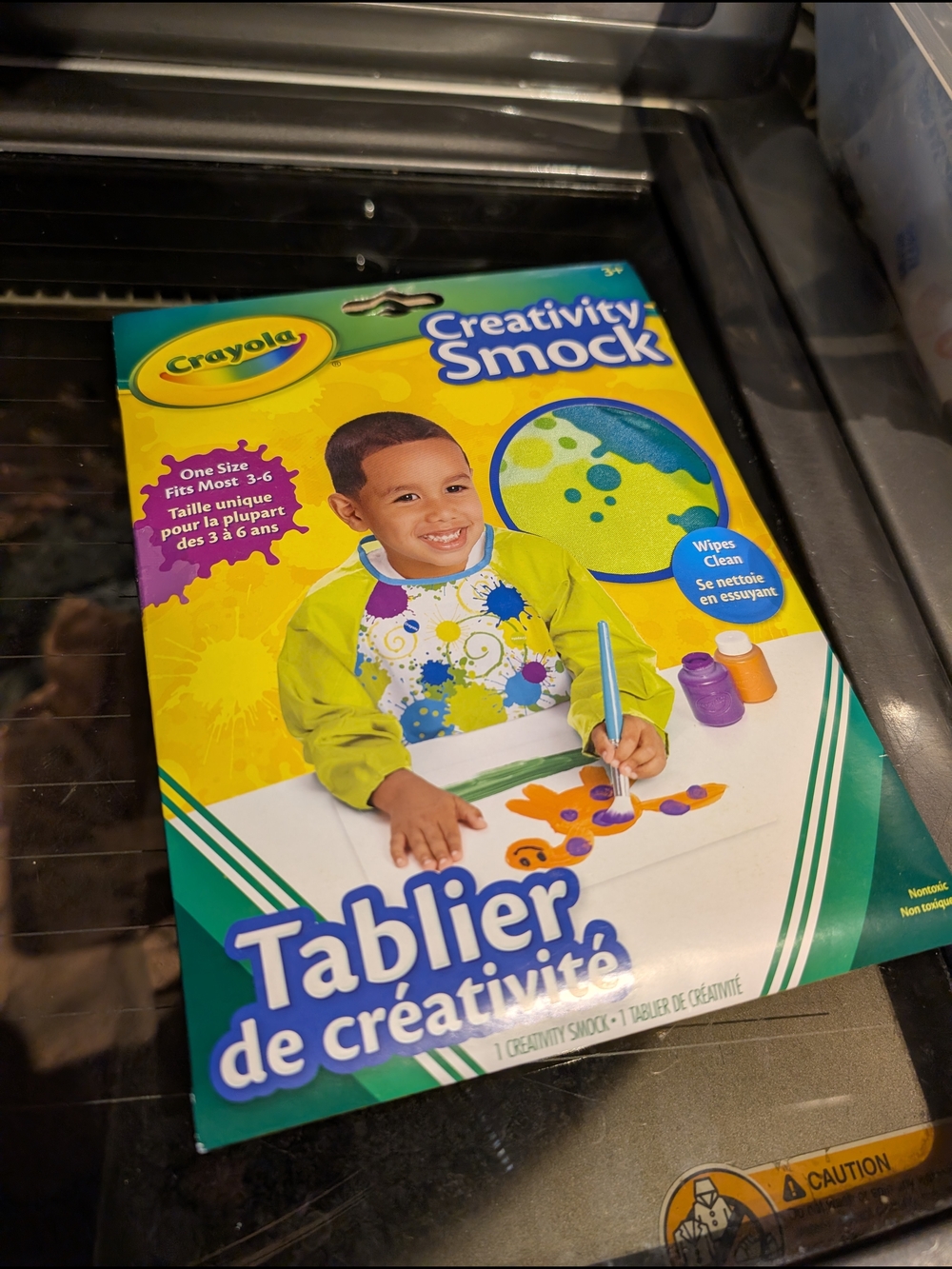 Crayola Creativity Smock in Yellow and Green with Colorful Splatters